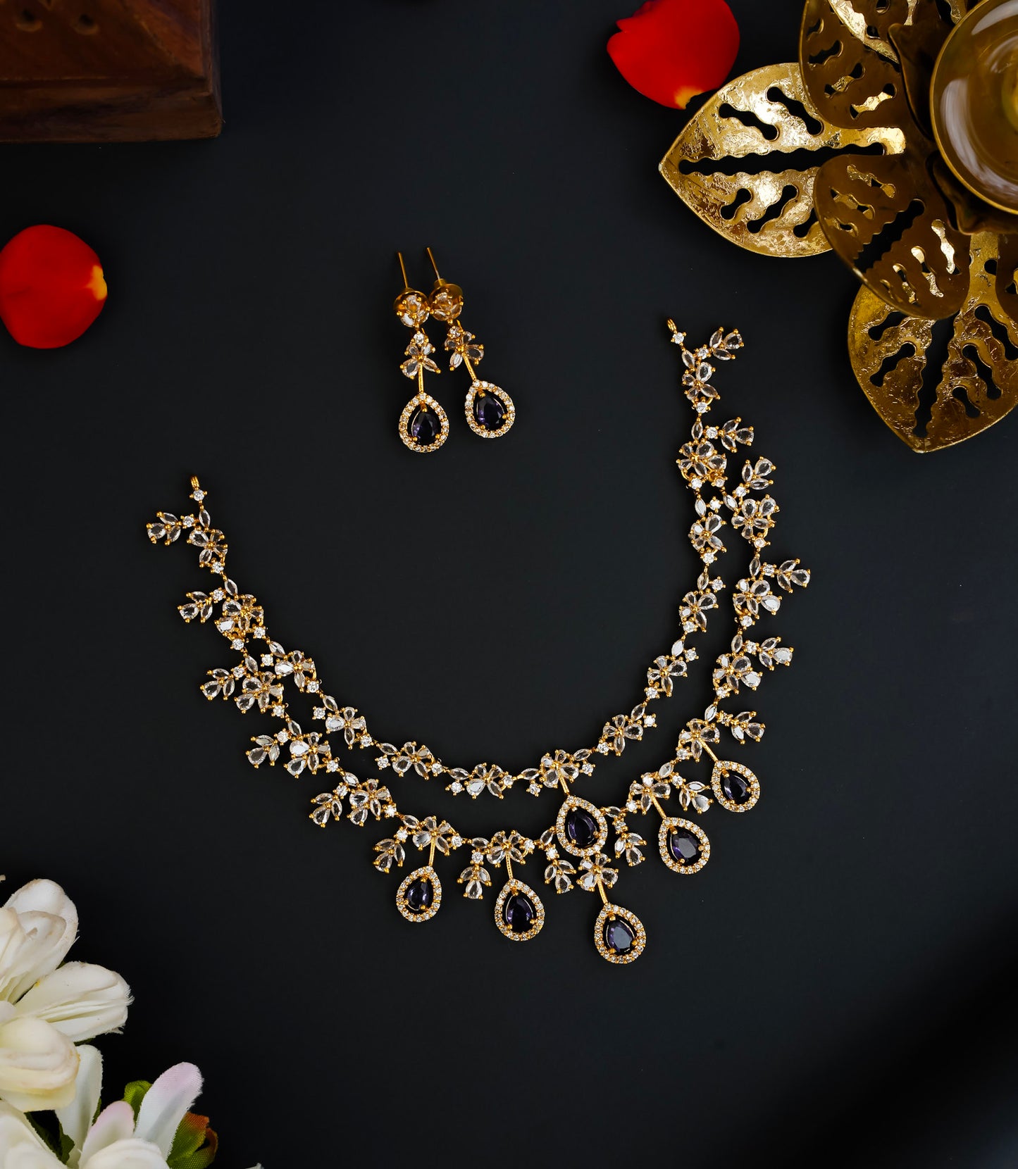 WATER DROP NECKSET (PURPLE)