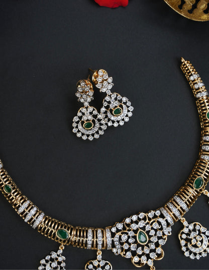 GOLD LOOKALIKE NECKSET (GREEN)