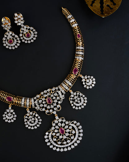 GOLD OOKALIKE NECKSET (PINK)