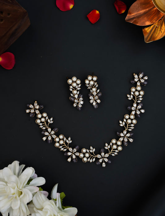 FLORAL NECKSET (PURPLE)