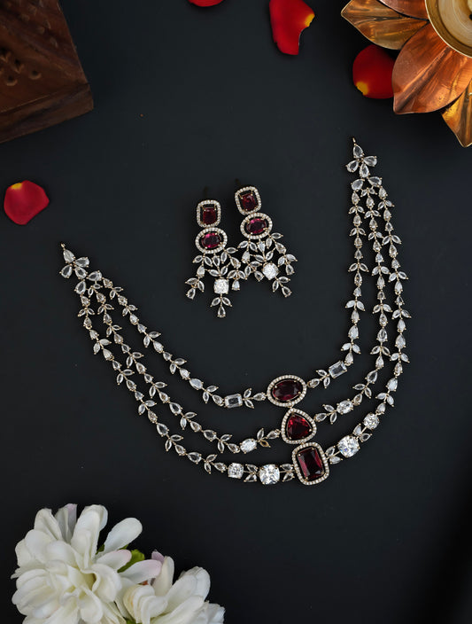 THREE LAYER NECKSET  (RED)