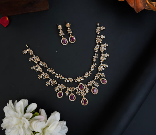 WATER DROP NECKSET (RUBY)