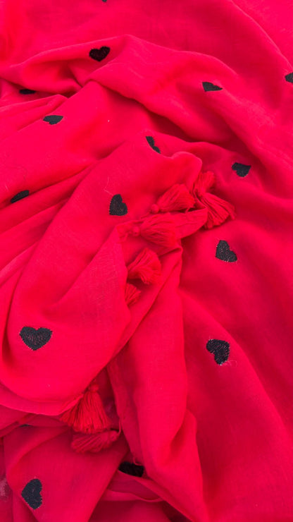 RED MUL COTTON SAREE