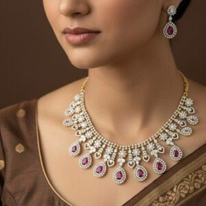 GJ POLISH NECKSET (PINK)