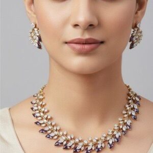 Diamond lookalike neckset (purple)