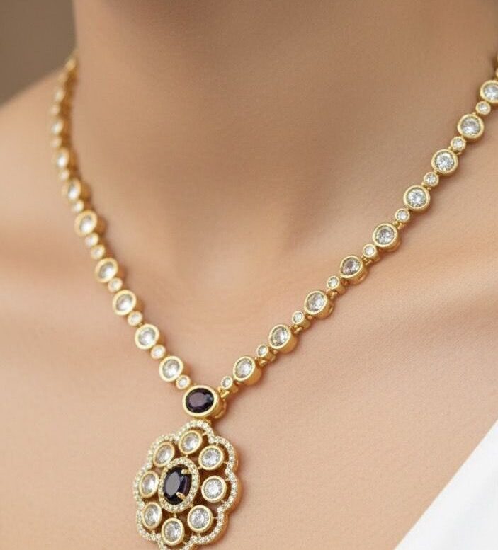 MOISSANITE NECKSET(PURPLE)