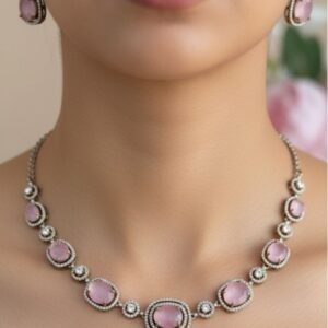 PARTY WEAR NECKSET (BABYPINK)