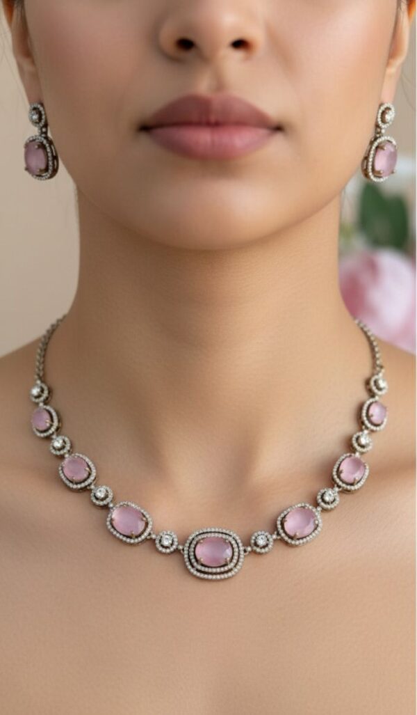 PARTY WEAR NECKSET (BABYPINK)