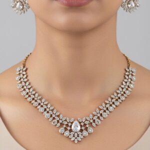 DIAMOND LOOKALIKE NECKSET (WHITE)