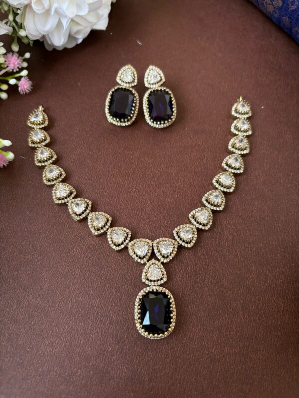 MOISSANITE NECKSET (PURPLE) - Image 2