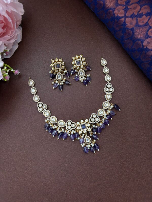 MOISSANITE NECKSET (PURPLE)