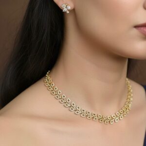 LEAF DIAMOND LOOKALIKE NECKSET