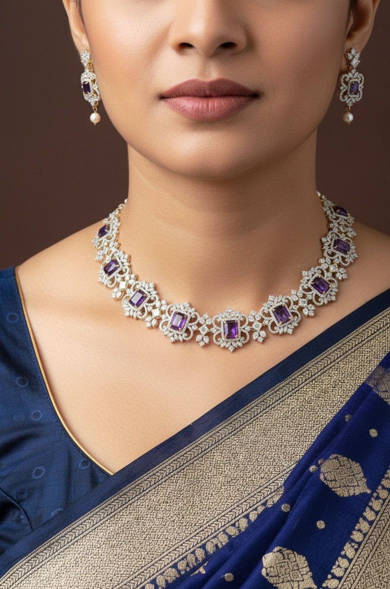 GJ POLISH NECKSET (PURPLE)