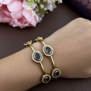 PURPLE STONE BANGLES