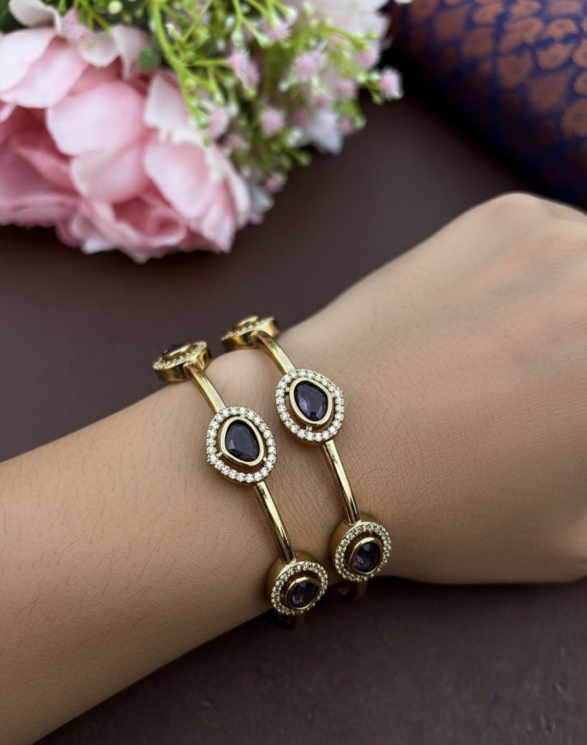 PURPLE STONE BANGLES