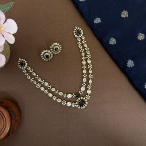 2 LAYERS MOISSANITE NECKSET (PURPLE)