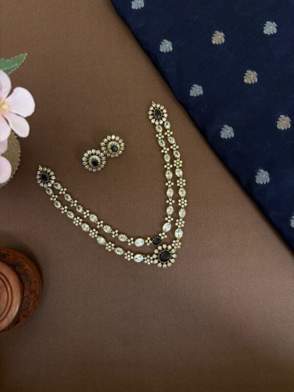2 LAYERS MOISSANITE NECKSET (PURPLE)