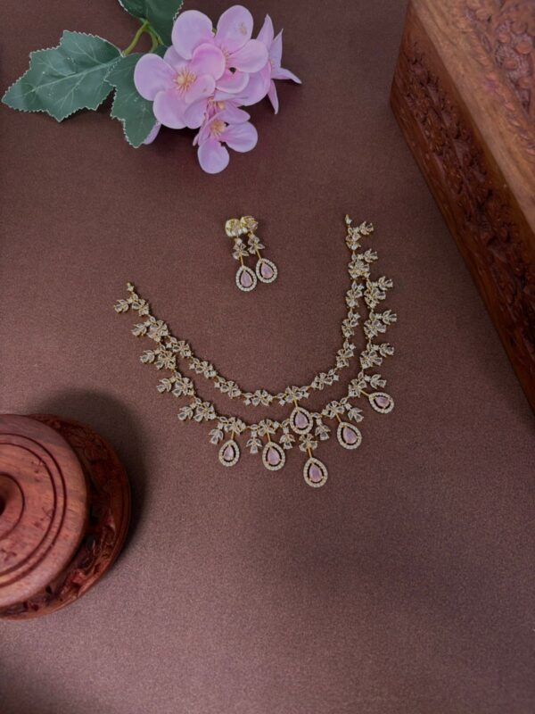 WATER DROP NECKSET (BABY PINK)