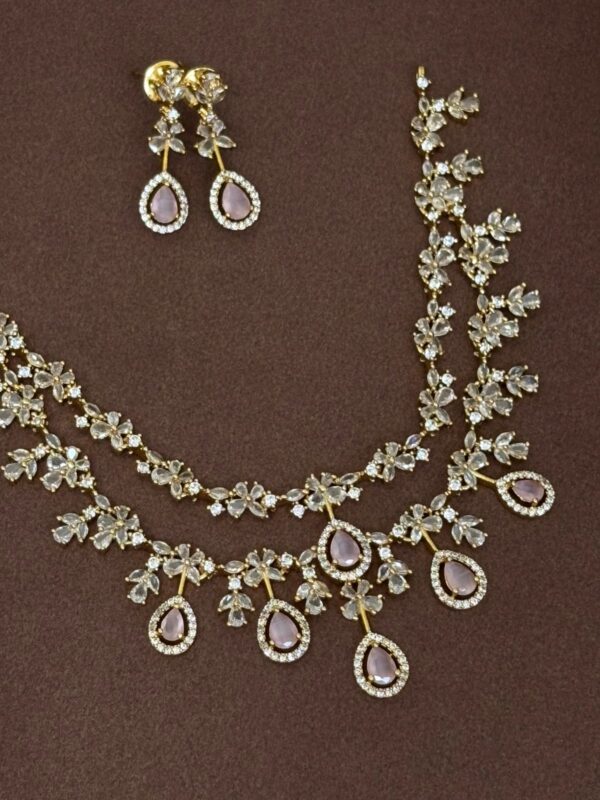 WATER DROP NECKSET (BABY PINK) - Image 2