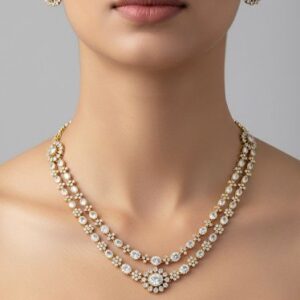 2 LAYERS MOISSANITE NECKSET (WHITE)
