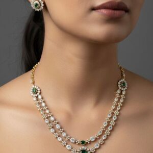 2 LAYERS MOISSANITE NECKSET (PURPLE)
