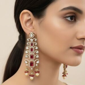 MOISSANITE EARRINGS (RED)