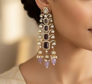 MOISSANITE EARRINGS (PURPLE)