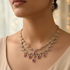 WATER DROP NECKSET (RUBY)